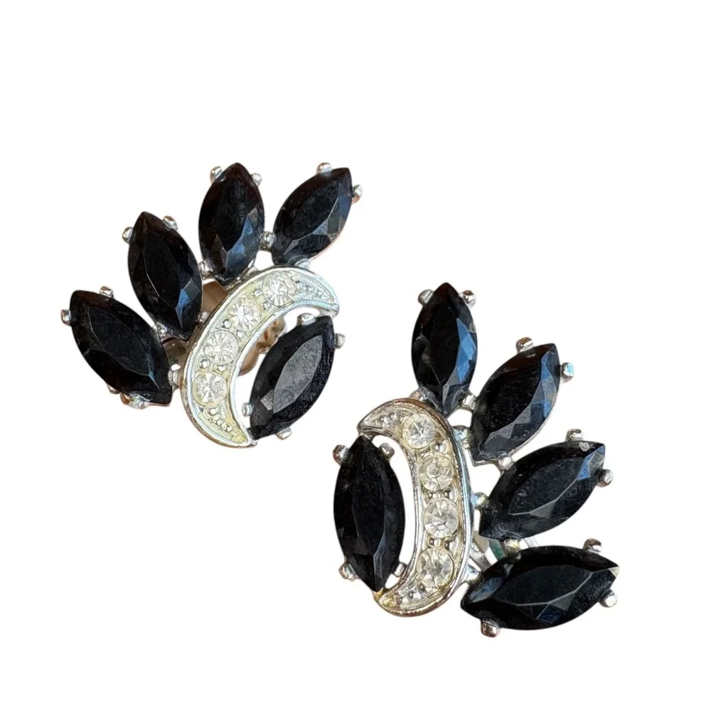 Vintage Sarah Coventry‎ Vienna Nights Brooch & Clip on Earring Estate Set Signed